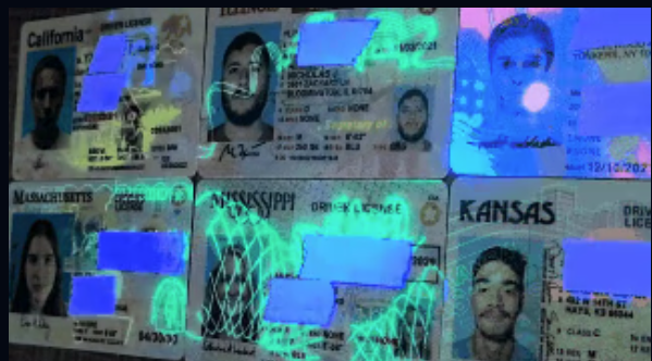 UV mark UV mark feature on fake ID card